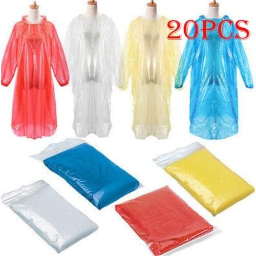 CARPRIE Motorcycle Raincoat 20PCS Disposable Adult Emergency Waterproof Rain Coat Poncho Hiking Camping Hood impermeable je19