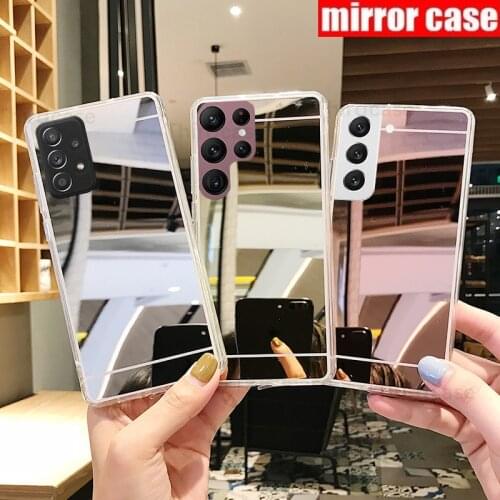 A32 A52 A72 A31 A12 Soft Silicone Cover for Samsung S20 FE S20 S21 Ultra S9 S10 Plus Mirror Case for Galaxy Note 20 Ultra Fundas