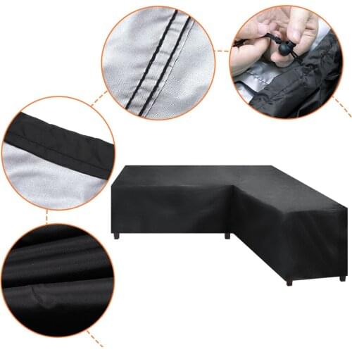 1set Sofa cover L shape Outdoor Table/Chair Rattan Furniture Overlay Garden Polyester Waterproof Anti-dust Rain/Snow Protector