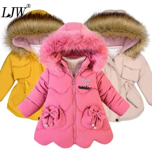 Boy warm hooded coat&outwear children 2020 winter girls jacket&coat Letter long girls jacket coat children clothing kids clothes