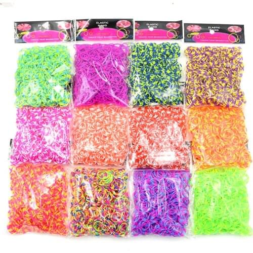 Rubber Loom Bands Arts Crafts DIY toys for Children Kid Lacing Bracelet Silicone Rubber Bands Elastic Weave Girl Gifts