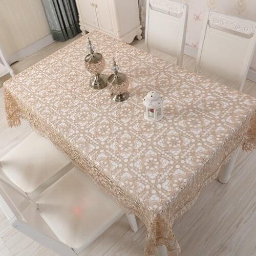 Home Room Decor Hollow Out Table Cloth Wedding Decor Translucent Table Cover Round Square Tea Table Cover Dinning Tablecloth