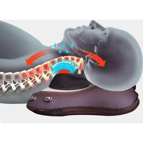 Home multi functional posture corrector wireless simulation back support constant temperature heating shoulder massage pillow