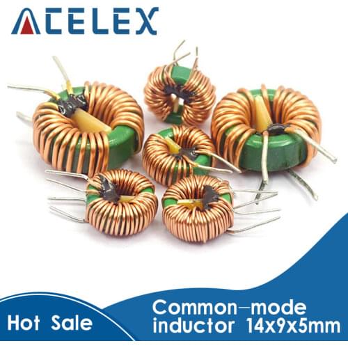5pcs Common-mode inductor 14*9*5mm 2MH 0.7Wire diameter 5A Magnetic ring inductance Power filtering Inductance coil