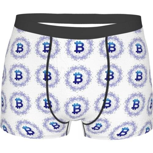 Creative Bitcoin BTC Mining Bit Coin Underpants Cotton Panties Male Underwear Ventilate Shorts Boxer Briefs