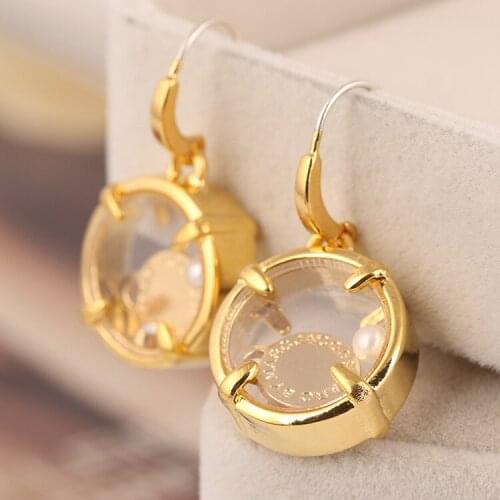 Fashion European and American foreign trade jewelry mix and match pearl disc earrings