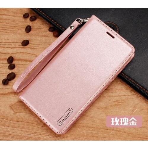 Korea Style Fashion Phone Cover Hanman Leather Wallet Case with Kickstand Credit Card Slot Strap For Iphone7/8