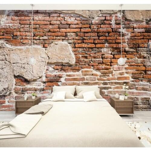 Custom Size 3D Photo Mural Wall Sticker Ancient Brick Wall Removable Wall Papers Self-adhesive Vinyl Art Home Decor