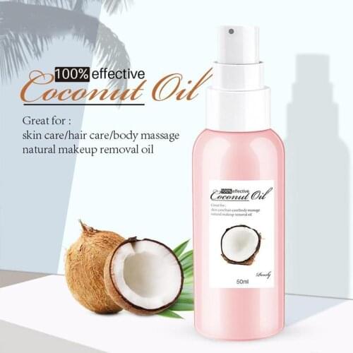 2021 New Extra Virgin Coconut Oil Cold Pressed Oil Care for Hair Skin Body Massage Relaxation Makeup Remover Moisturizing Cheap