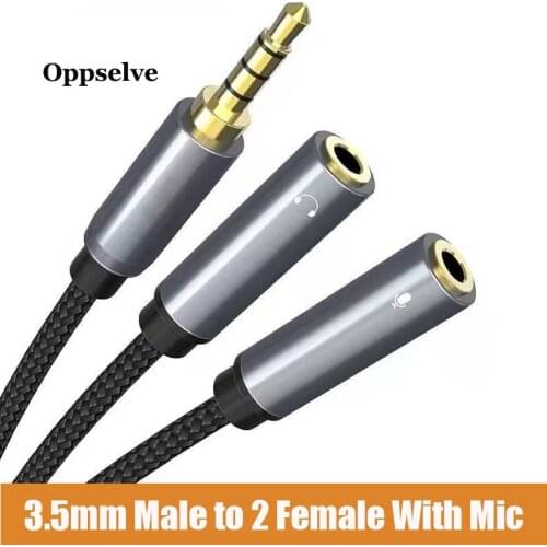 Headphone Splitter Audio Cable 3.5mm Male to 2 Female Jack 3.5mm Splitter Adapter Aux Cable For iPhone Huawei iPad MP3 PC Player