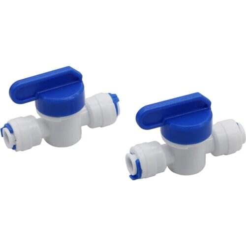 2 Pcs 6mm Slip lock Quick-connect Ball Valve Through Switch 1/4 Inch Joint Valve Butt Pneumatic Pipe Connectors Fittings
