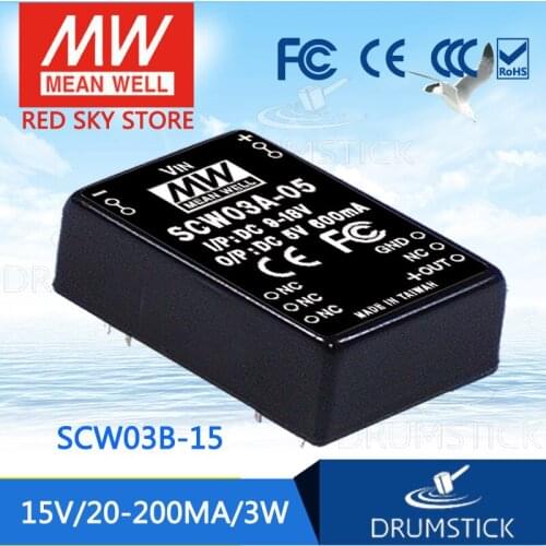 Steady MEAN WELL SCW03B-15 15V 200mA meanwell SCW03 15V 3W DC-DC Regulated Single Output Converter