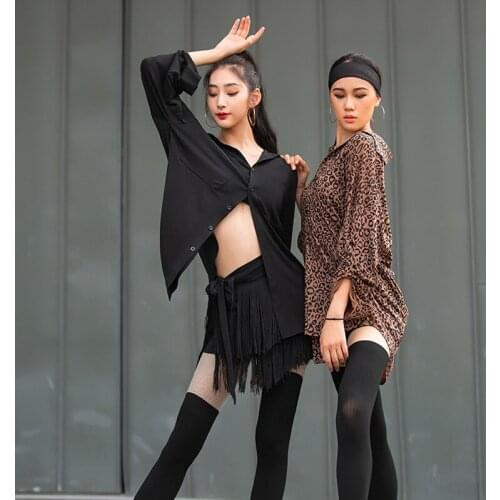 New Female Latin Dance Tops Professional Rumba Dancing Long Sleeve Buttoned Shirt Samba Practice Clothing Tango Outfits DWY6311