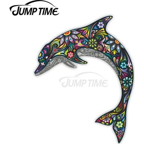 Jump Time for Floral Dolphin Tribal Vinyl Stickers Sticker Laptop Luggage Waterproof Car Styling Accessories