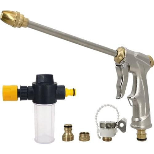 High Quality Pressure Washer Water Gun Metal Adjustable Car Wash Hose Nozzle Foam Water Gun Garden Watering Sprayer Direct Salee
