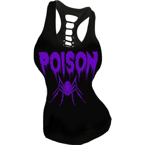 2021 Goth Hollow Out Sexy Sleeveless Tank Tops Women Fashion Summer Skull Printing Plus Size 5XL Tee Shirt Bodycon Clothes Y2K