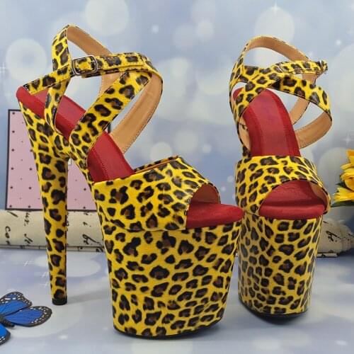 Leecabe 20CM/8Inch Womens Platform Sandals party High Heels Shoes Pole Dancing Shoes