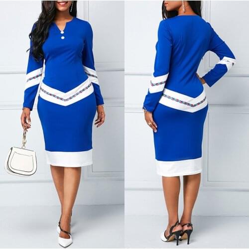 European Style Women Summer Casual Loose Patchwork High Waist Slim Party Dress Vintage Button Sexy V-neck Elegant Dress