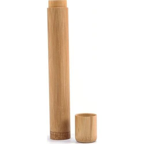 1pcs Natural Bamboo Tube for Toothbrush Eco Friendly Travel Case Hand Made 21cm Bamboo Toothbrush Tube Portable Travel Packing