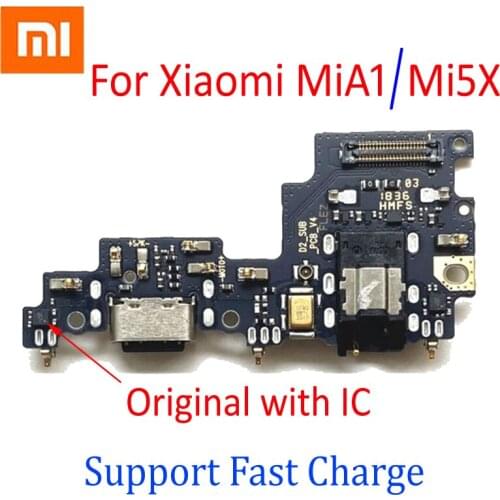 100% Original Charging Port PCB Board USB Charge Dock Connector with Microphone Flex Cable For Xiaomi MiA1 a1 / Mi5x 5x
