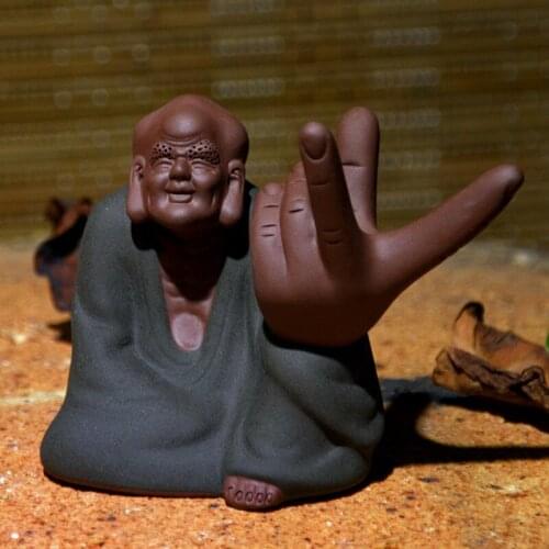 Eighteen Arhat Happy Arhat Tea Ornaments Creative Figure Buddha Statue Pen Rack Bi Tuo Tea Strainer Tea Set Tea Decoration