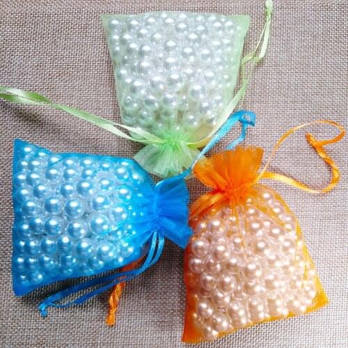 50pcs/lot,7x9cm 9x12cm Drawable Organza Bag Wedding Christmas Decoration Gift Bags Jewelry Packaging Organza Bags & Pouches