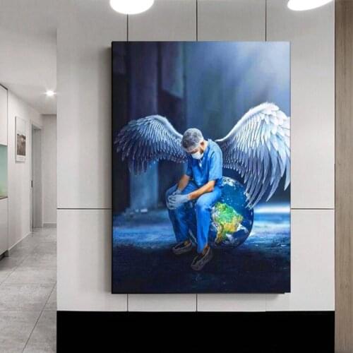 5d Diamond Painting Full Drill Round Doctor Angel Saves Life Diamond Mosaic Art Diamond Embroidery Earth Picture Wall Decor,A615