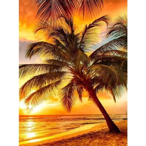 Diamond Mosaic Palm trees Painting Diamond Embroidery Full Canvas Painting 5D Diamond Painting scenery Wall Stickers Decor CV134