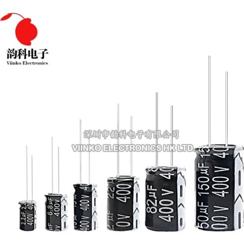 5pcs 400V Aluminum Electrolytic Capacitor 1UF 2.2UF 3.3UF 4.7UF 6.8UF 10UF 15UF 22UF 33UF 47UF 68UF 82UF 100UF 120UF 150UF 220UF