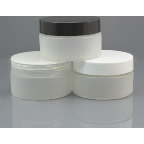 Free shipping 100ml 7.1*4cm frosted FET jar with white / transparent / black plastic cover