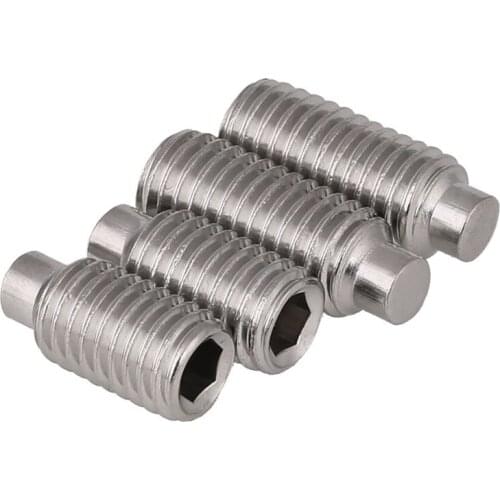 DIN915 304 stainless steel inner hexagonal cylinder end fastening screw convex end fastening headless screw M3-M10 50PCS