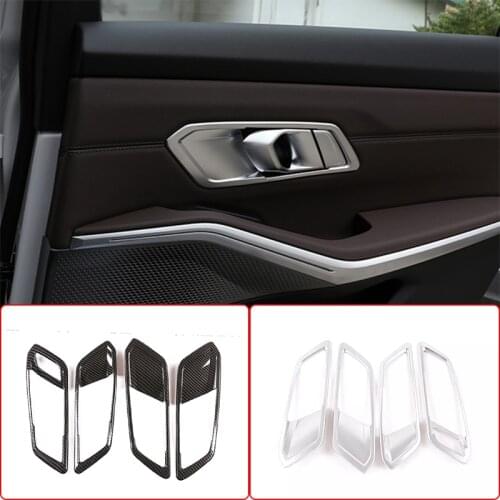 For BMW 3 Series G20 G28 2020-2021 Car Styling ABS Chrome Inner Door Handle Cover Trim Frame Sticker Auto Interior Accessories