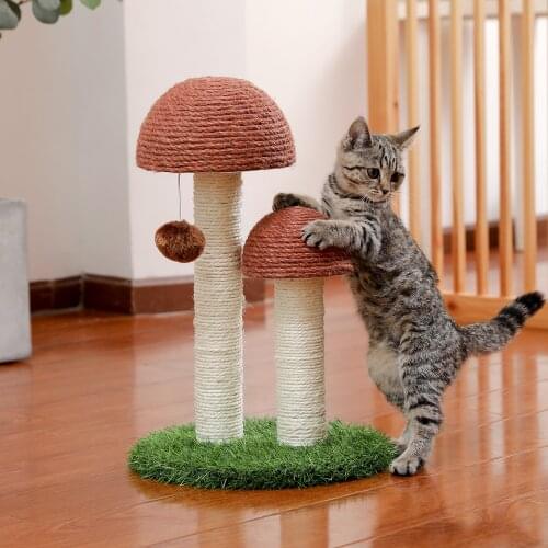 Local Domestic Delivery Cats Toys Mushroom Shape Climbing Tree Cat Scratch Board Activity Protecting Furniture Pet House
