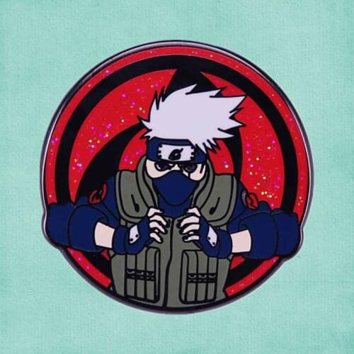Shippuden Kakashi Hatake shinobi enamel pin Sensei Copy Ninja Sharingan Hokage brooch jewelry