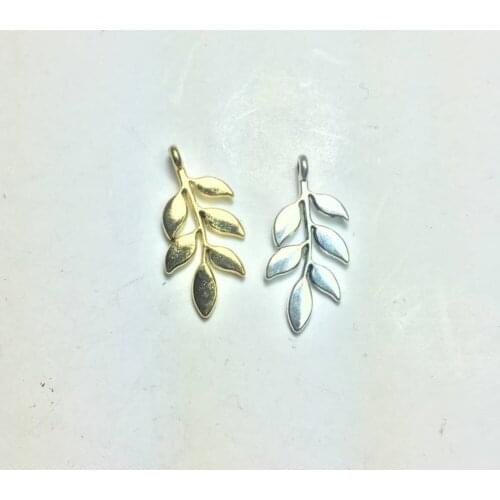 Eruifa Hot sell 20pcs 12mm Nice Leaf Zinc alloy charms Wholesales necklace,earring bracelet jewelry DIY handmade 2 colors
