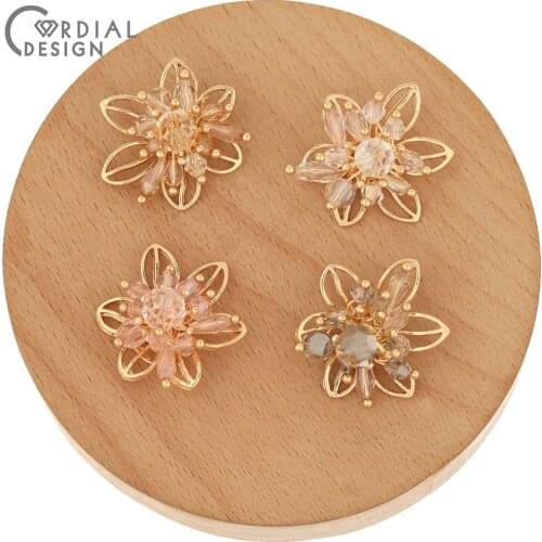 Cordial Design 20Pcs 28*28MM Crystal Charms/Flower Shape/Jewelry Accessories/Earring Findings/Hand Made/DIY Making/Decoration