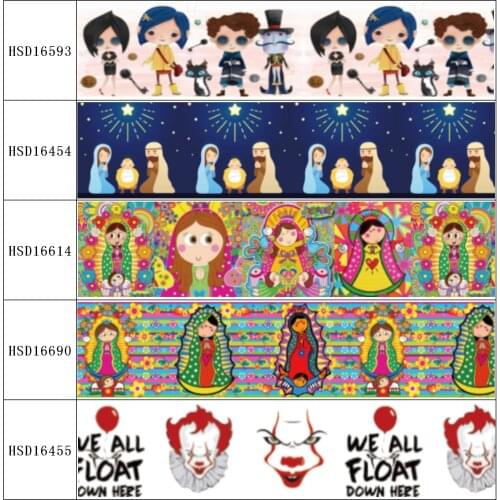 HSDRibbon free shipping 3" 75mm heat transfer printed hsd-design series Grosgrain Ribbon 50Yards/Roll