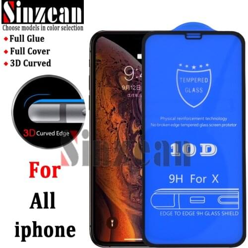 50PCS 10D Curved For iPhone 13/12 mini/11 pro max/SE 2020/XS MAX/6S/8plus/7 PLUS/XR 3D covered tempered glass screeen protector