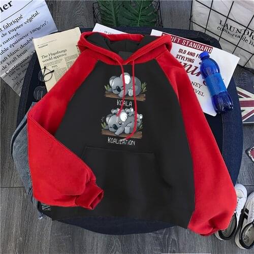 Koala Koalization Cute Print Pullovers Women Autumn Sweatshirts Cartoons Fleece Loose Hoody Crewneck Pullover Clothes Female New