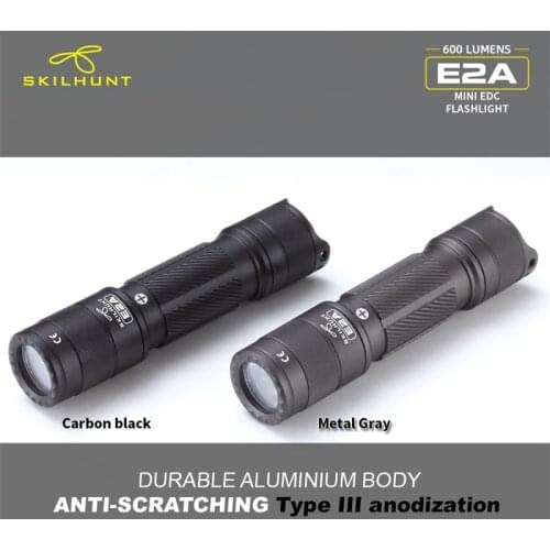 Skilhunt E2A 14500 / AA 600 lumens Compact Pocket EDC Mini LED Flashlight key light Outdoor Daily Camping Hiking Riding Fishing