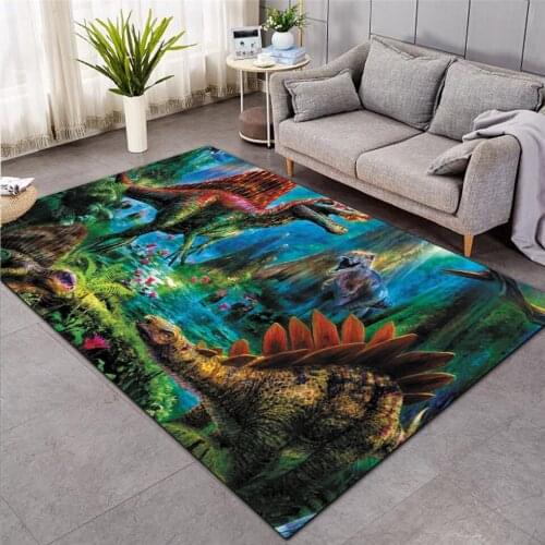 Dinosaur Shaggy Anti-Skid Floor Mat 3D Carpet Non-slip rug Dining Room Living Room Soft Child Bedroom Mat Carpet Home Decor 019