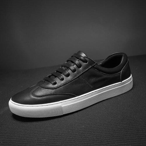 Men Casual Shoes 2021 Fashion New Genuine Leather Shoes Men Slip on White Comfortable Sneakers