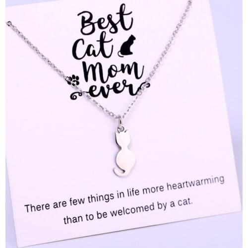 Best Cats Mom Paw Love Necklaces Animal Lover Women Men Unisex Fashion Jewelry Christmas Gift Drop Shipping