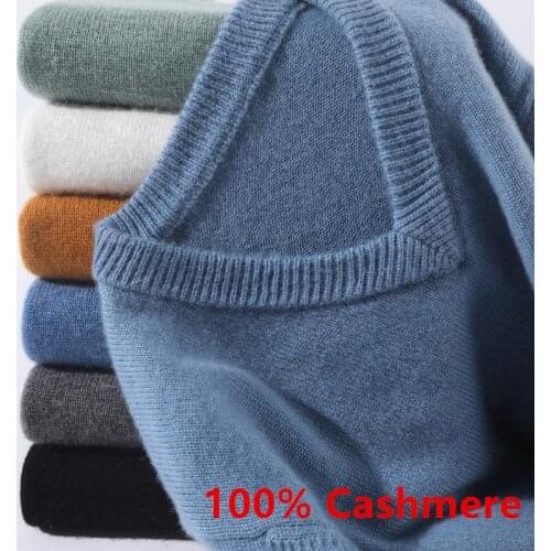 Super 100% Cachemire Pull Hommes Pull 2021 Automne Hiver Chaud Classique col en v Chandails Mle Pull Jersey Hombre Pull Homme