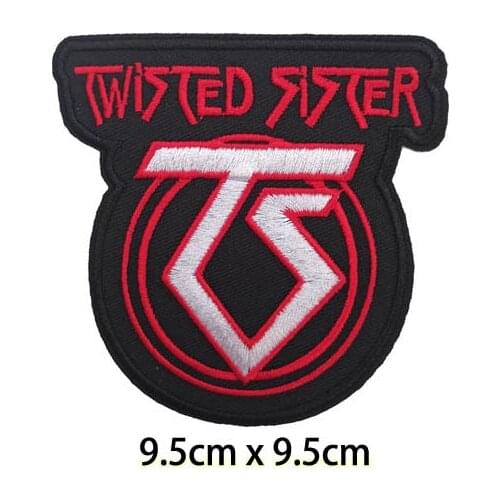 Twisted Sister band logo iron on patch, music band badge embroidered fabric badge, Biker vest clothing accessories DIY