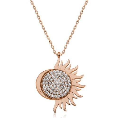 Real Silver 925 Jewelry Silver Rose Mihrimah Sultan Lady Necklace