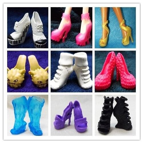 O for U Toy 5Pairs/lot High Original Doll Shoes 5Pairs/bag Mixed Styles Boots Sandals Slippers Shoes For Monster Doll Toys