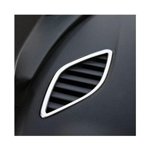 Stainless Steel Dashboard Air Conditioning Vents Frame Decoration Cover Trim 2pcs For Audi A3 8V 2014-2016 Car Styling