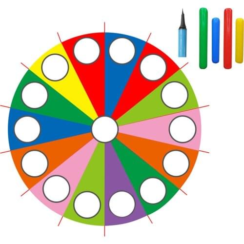 Parachute Game Kids Play Parachute With Holes 4 Air Sticks Jump-Sack Kids Games Rainbow Umbrella Inflat Hammer