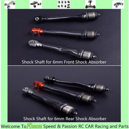 Front & Rear Alloy CNC 6mm Rear Shock Absorption Rod Bar Set Fit for 1/5 HPI ROFUN ROVAN KM BAJA 5B 5T 5SC RC CAR PARTS